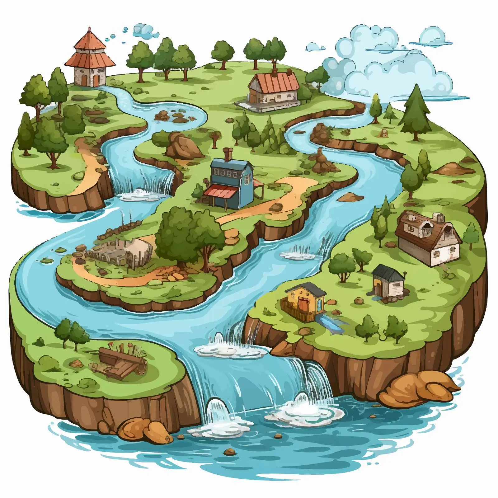 Water and Land Resources Vector Illustration — free download from Dotvec