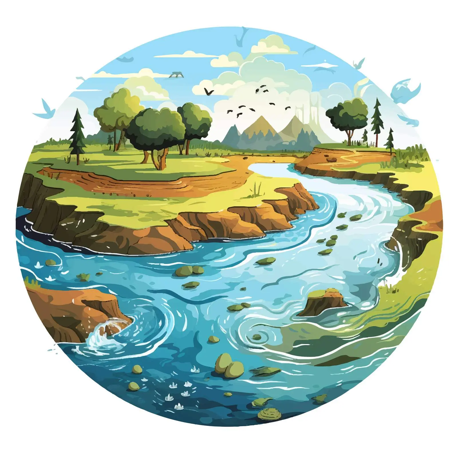 Water and Land Resources Vector Illustration — free download from Dotvec