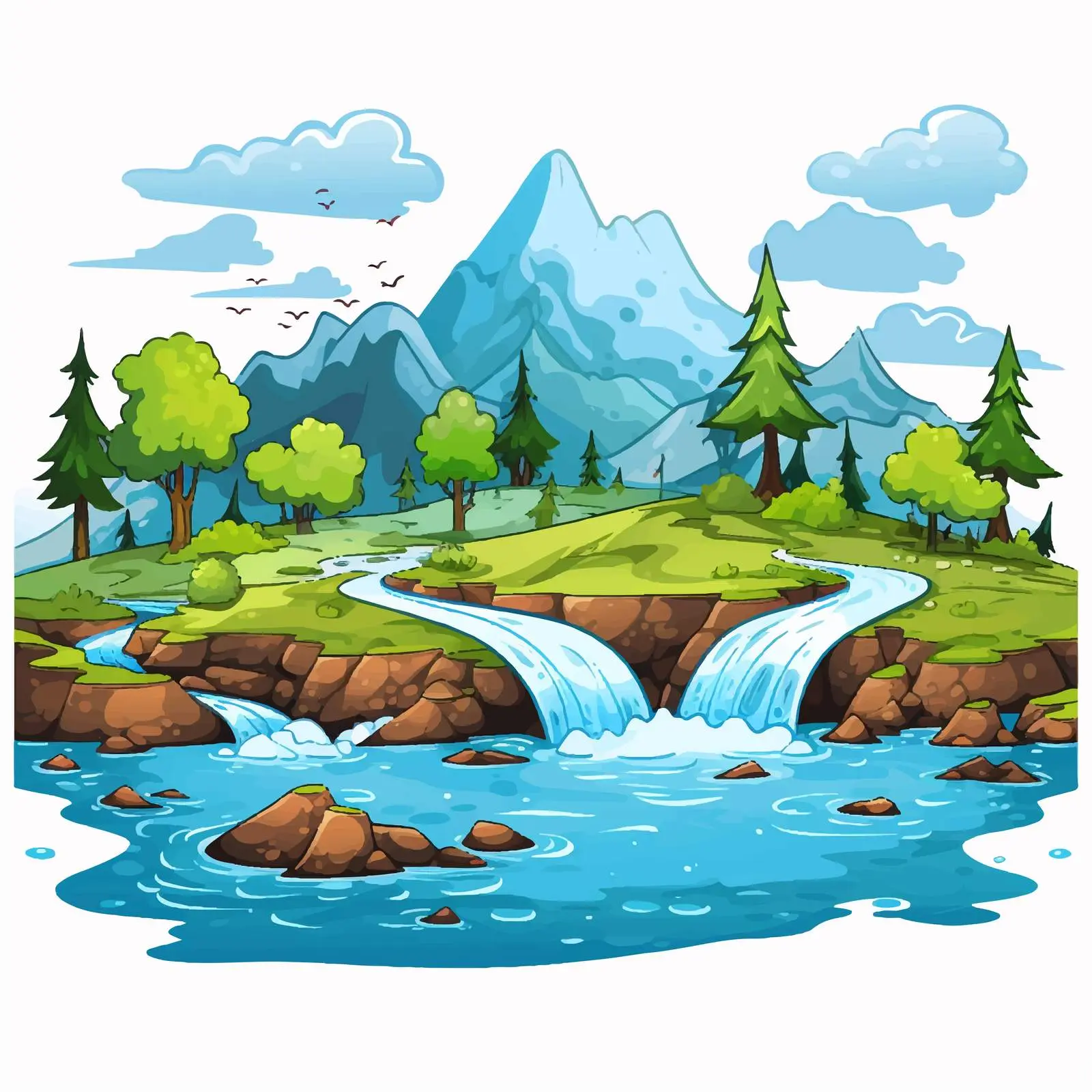 Water and Land Resources Vector Illustration — free download from Dotvec