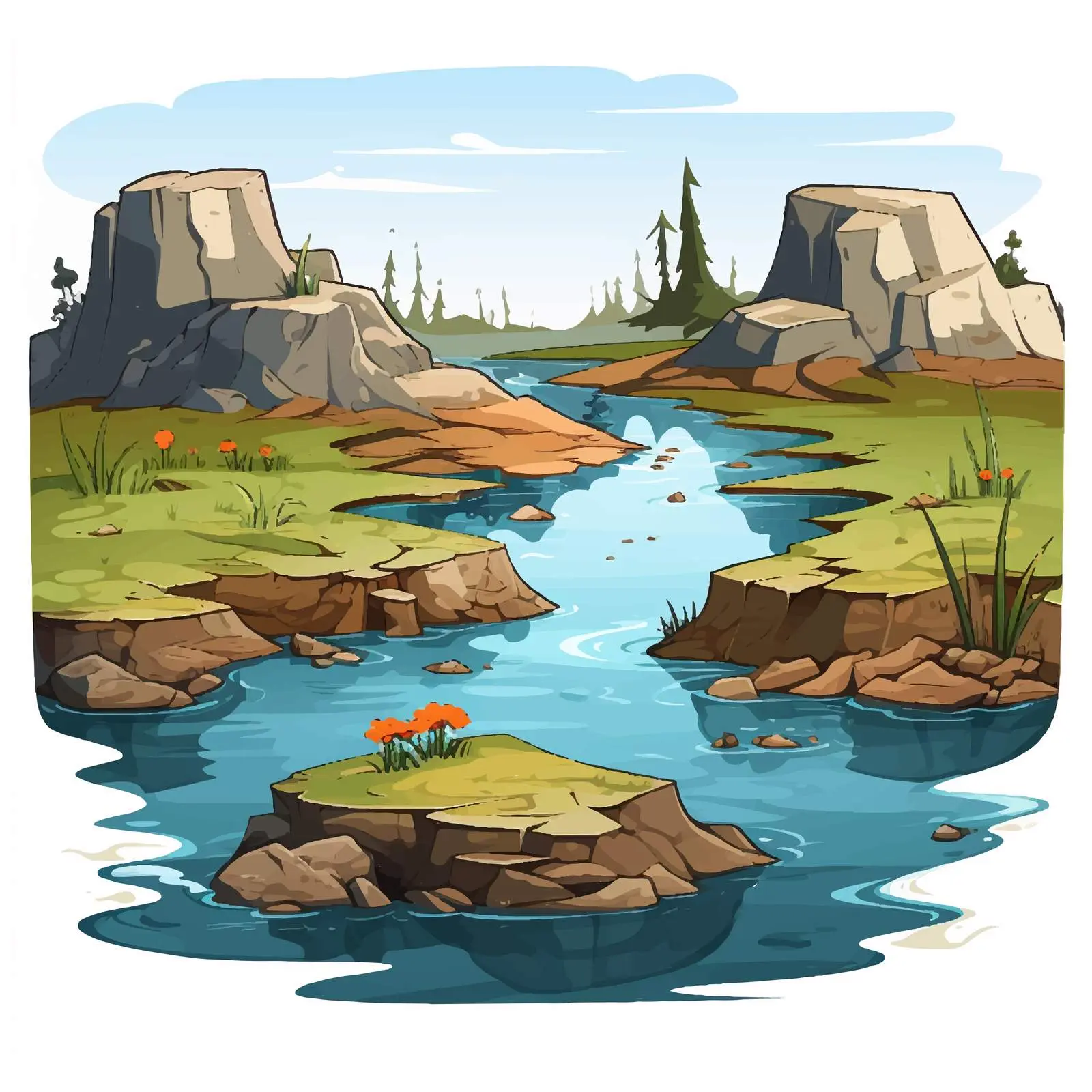 Water and Land Resources Vector Illustration — free download from Dotvec