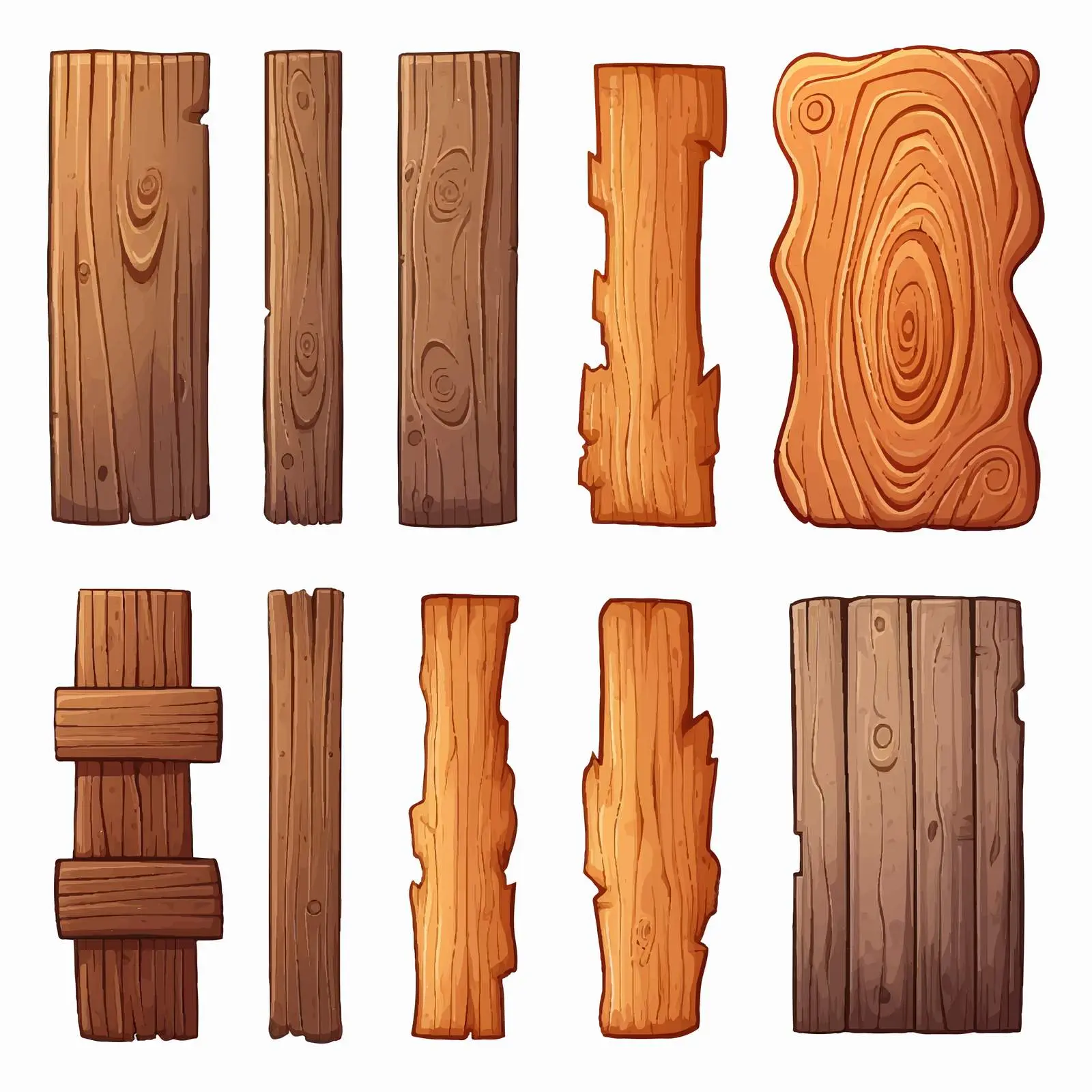 Wooden Textures Illustration on White Background — free download from Dotvec