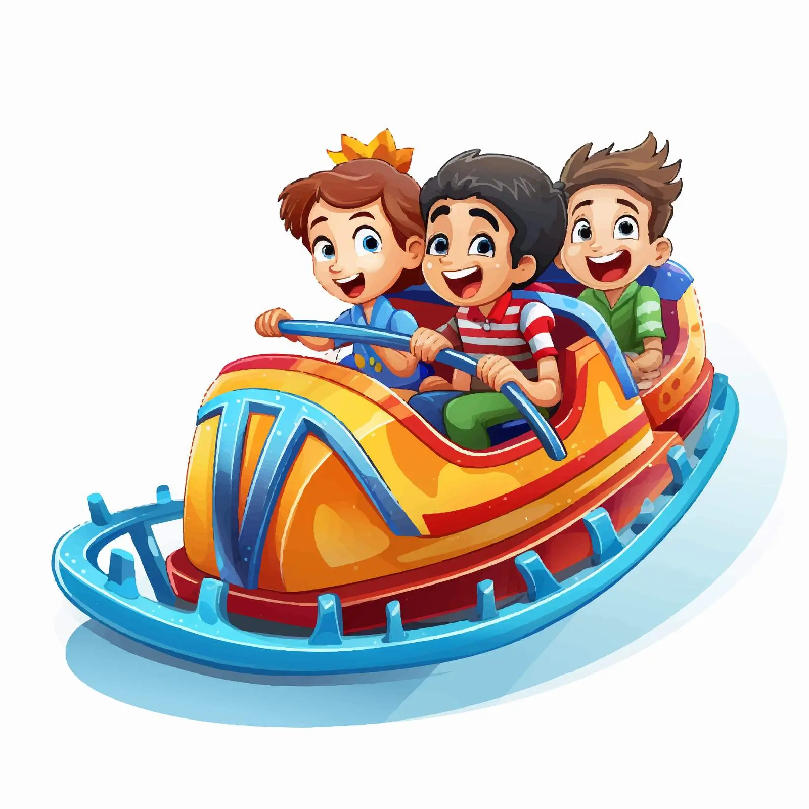 Children Enjoying a Roller Coaster Ride – free adrenaline image from Dotvec