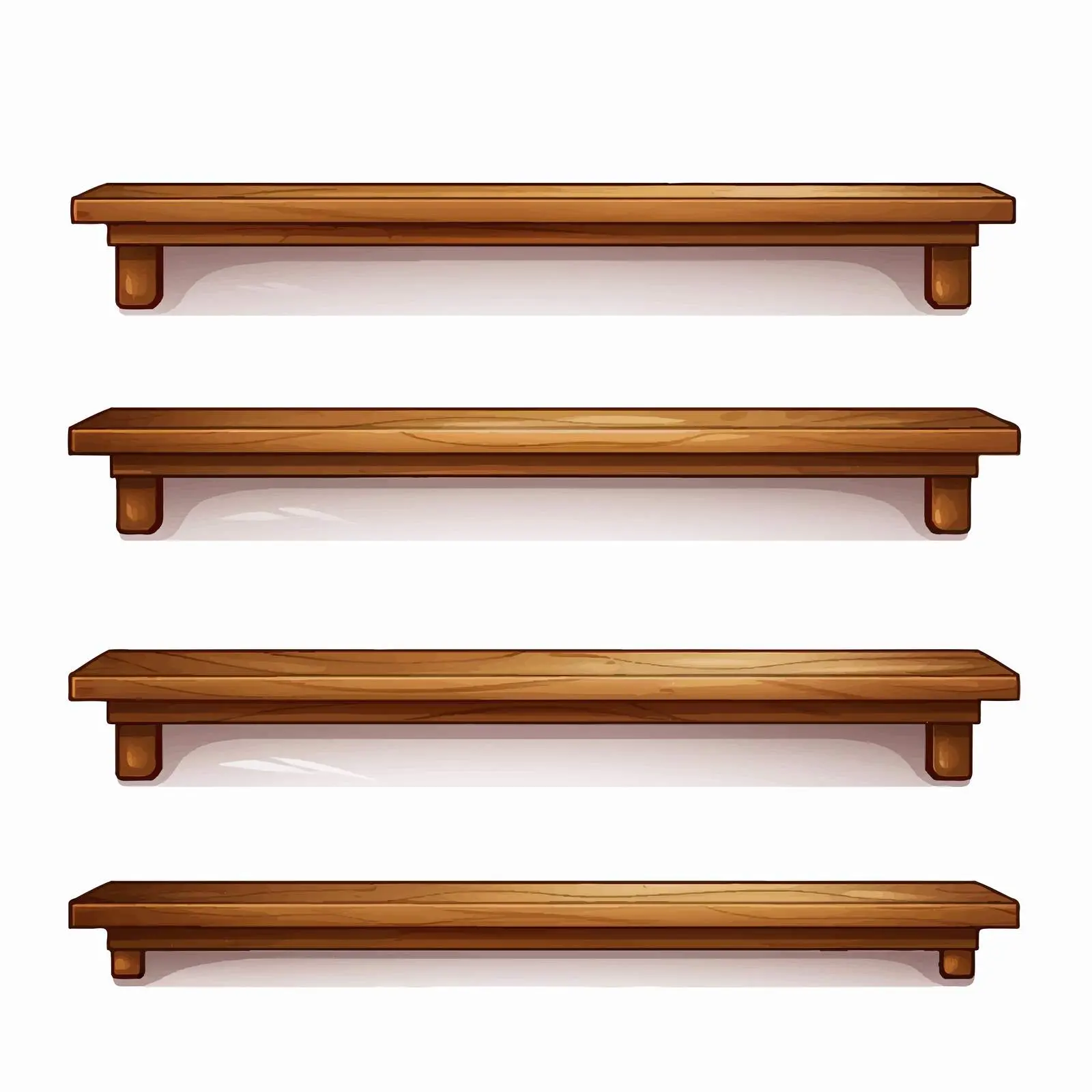 Three Wooden Shelves on White Background — free download from Dotvec