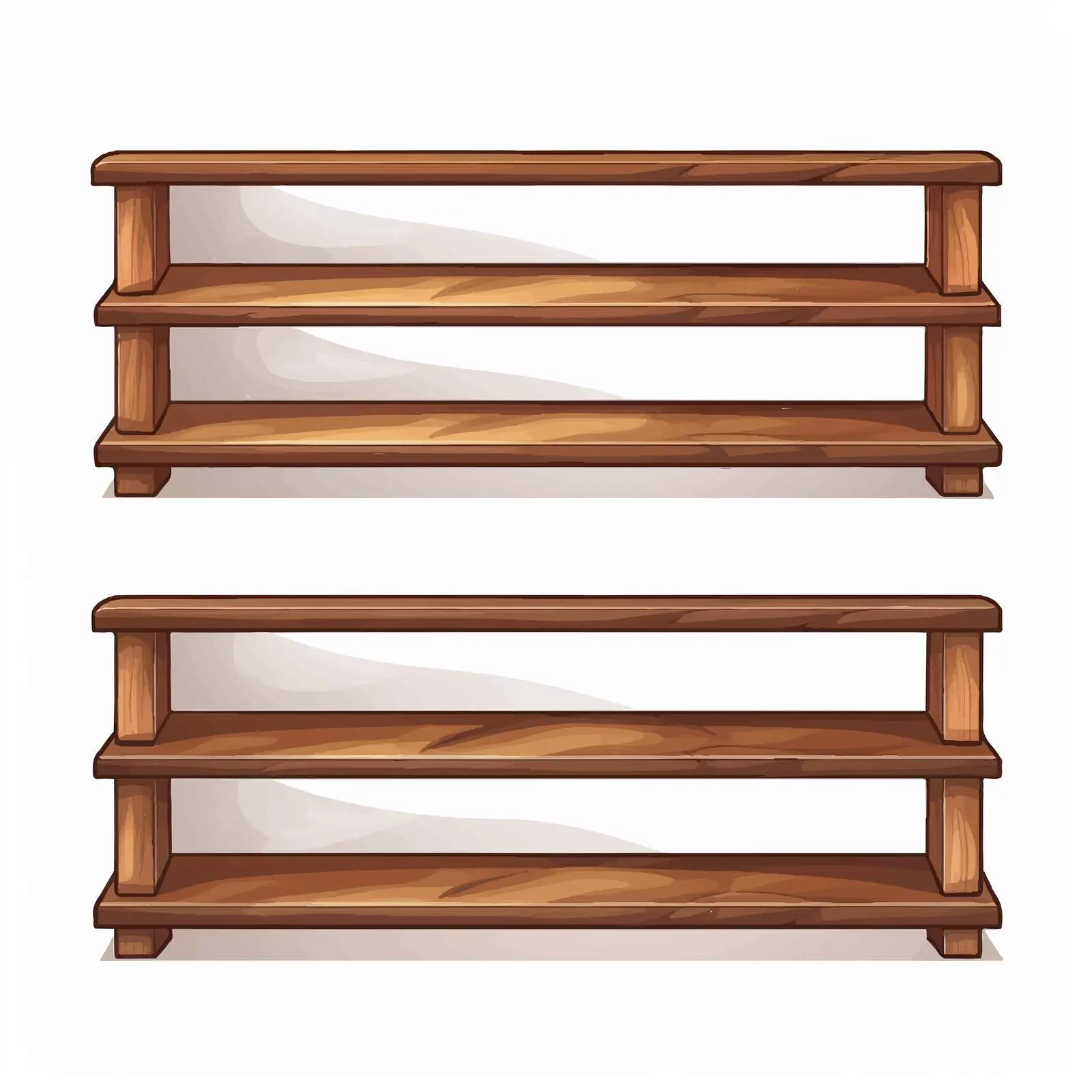 Three Wooden Shelves on White Background — free download from Dotvec