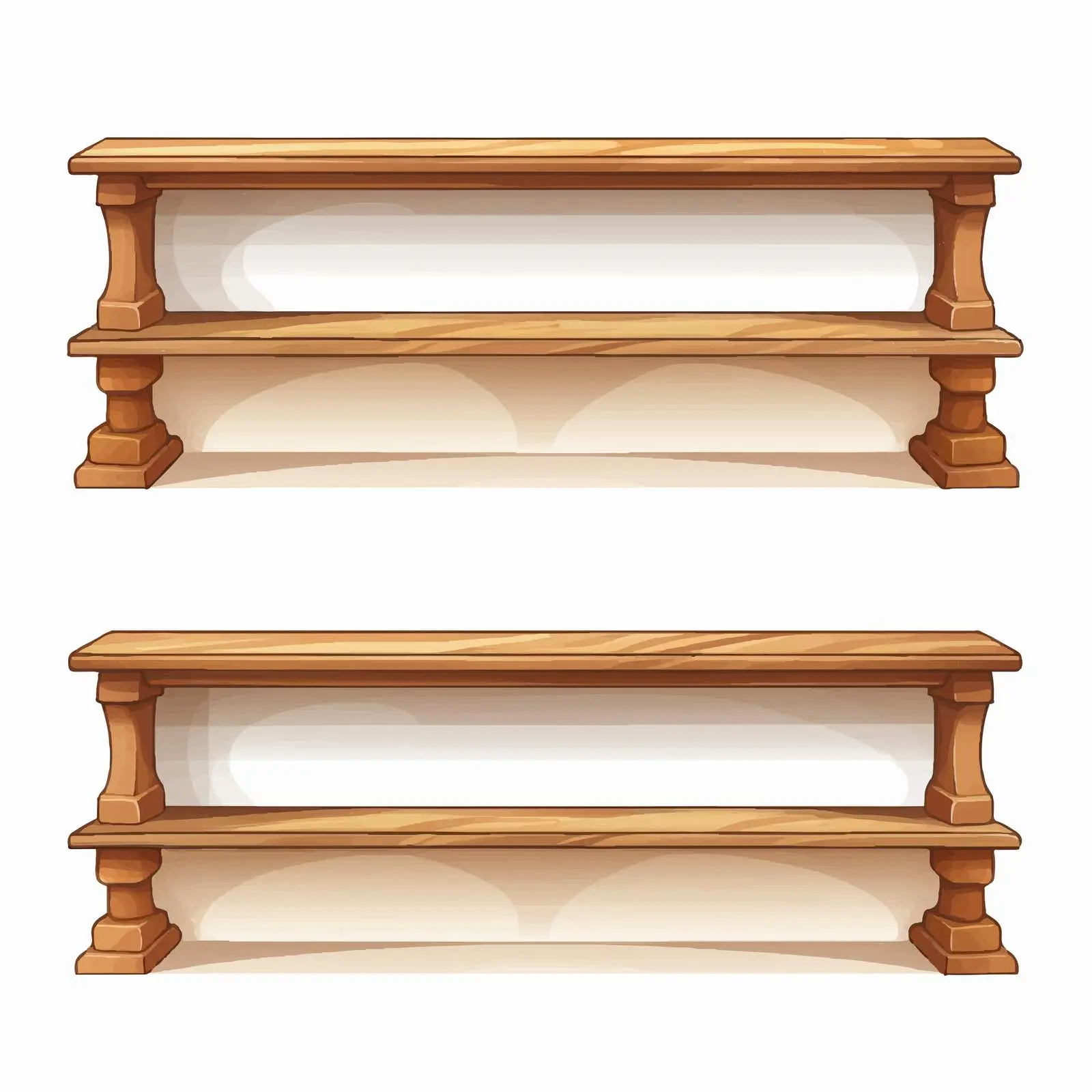 Three Wooden Shelves on White Background — free download from Dotvec