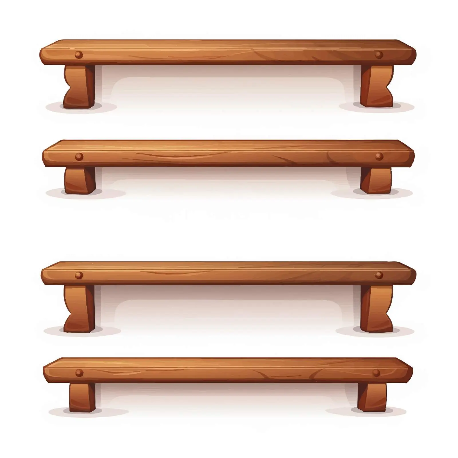 Three Wooden Shelves on White Background — free download from Dotvec