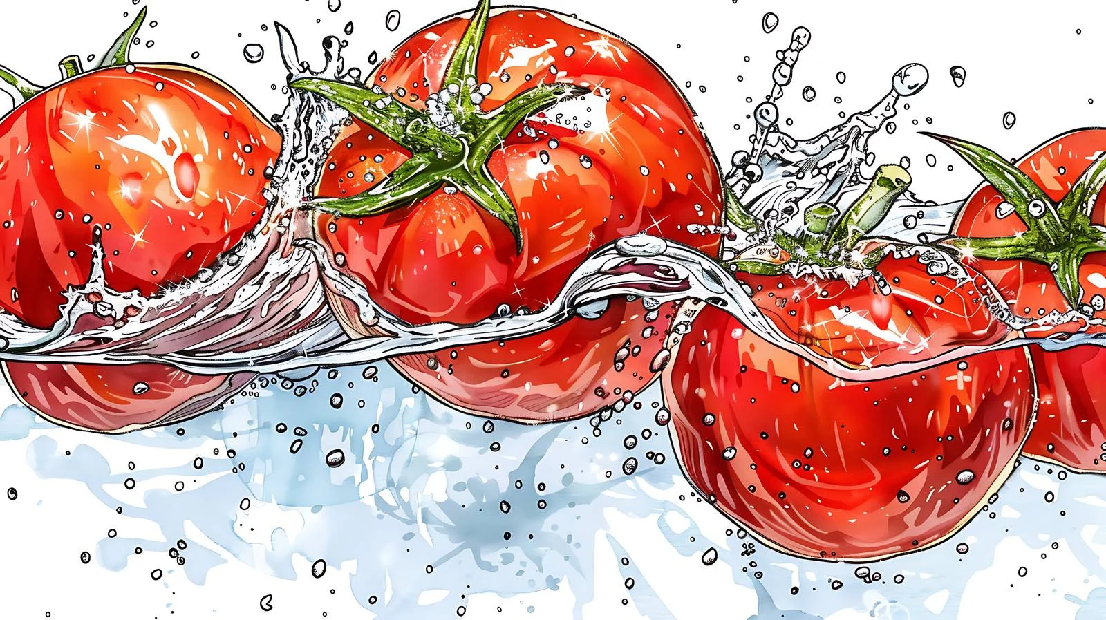 Vibrant Tomatoes Submerged in Water — free download from Dotvec