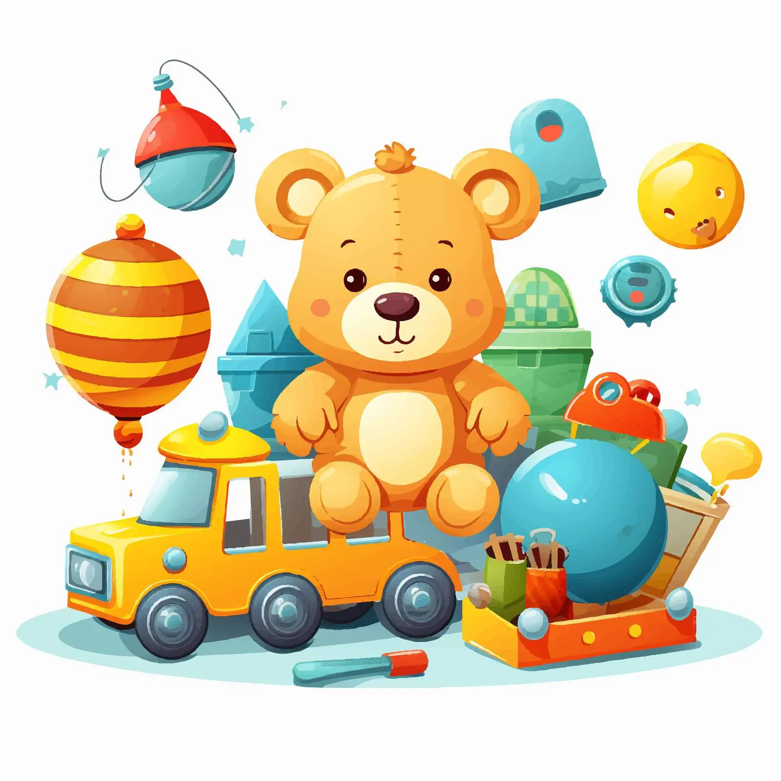 Colorful Toy Illustration on White Background — free download from Dotvec