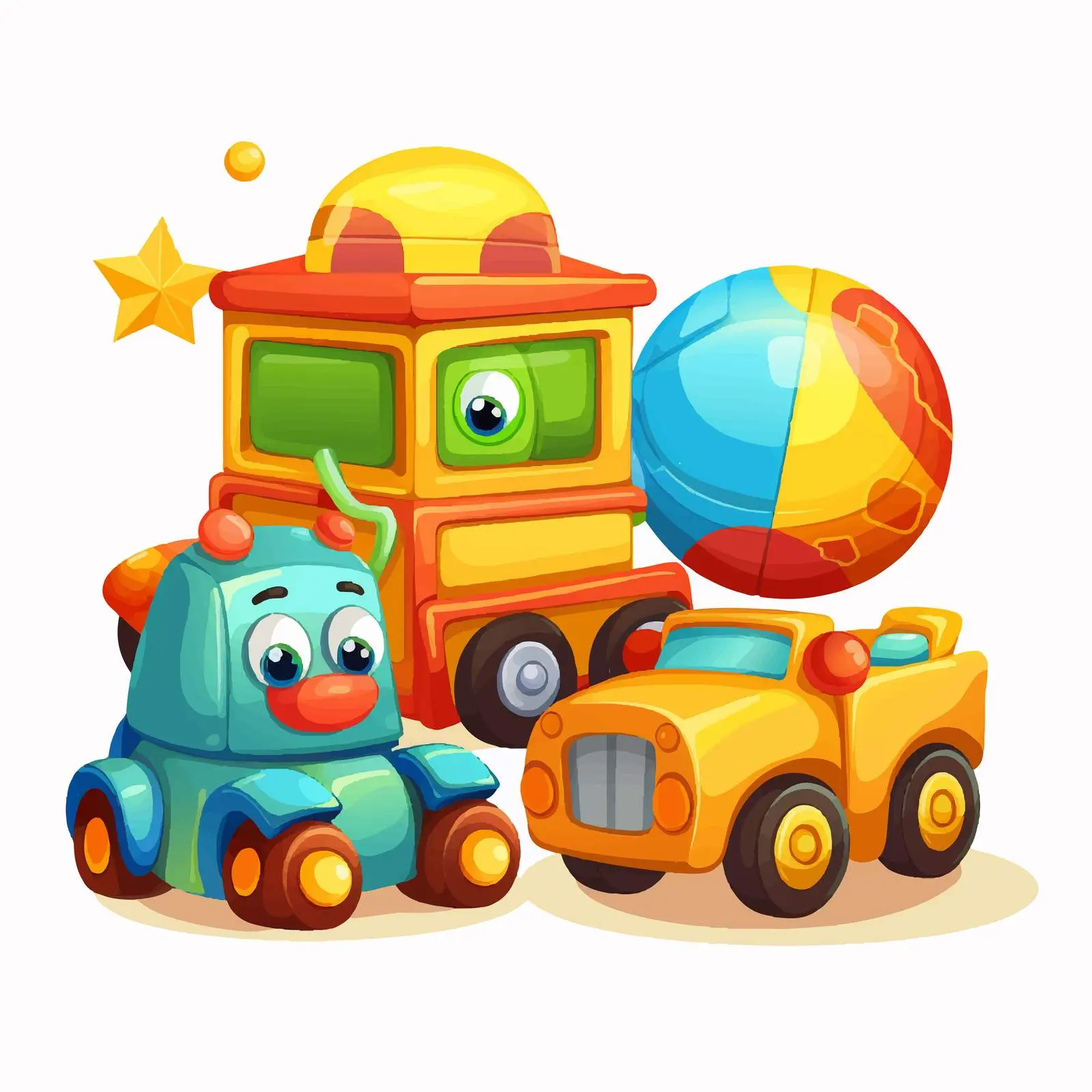 Colorful Toy Illustration on White Background — free download from Dotvec