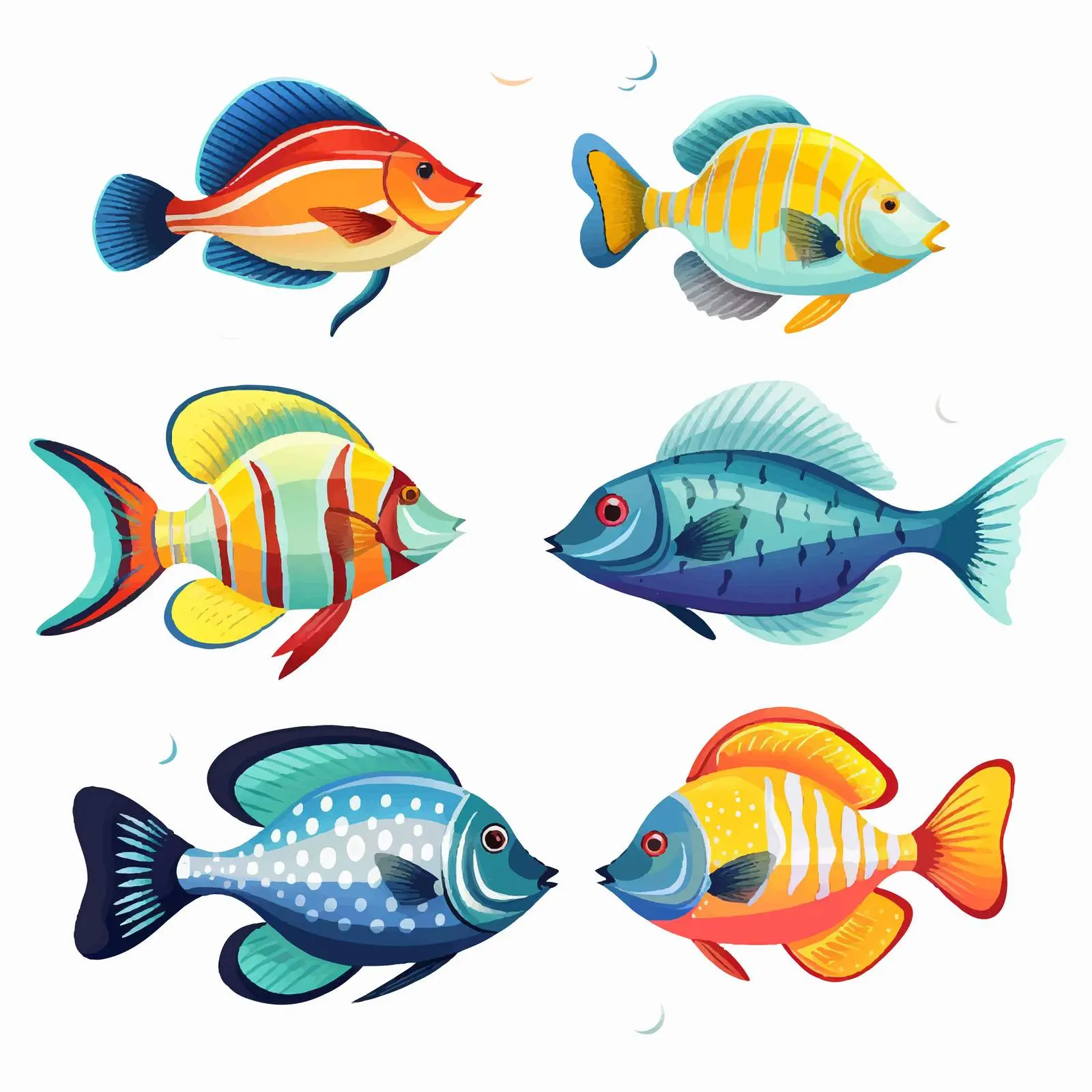 Tropical Fish Collection Vector Illustration – free sea animals image from Dotvec