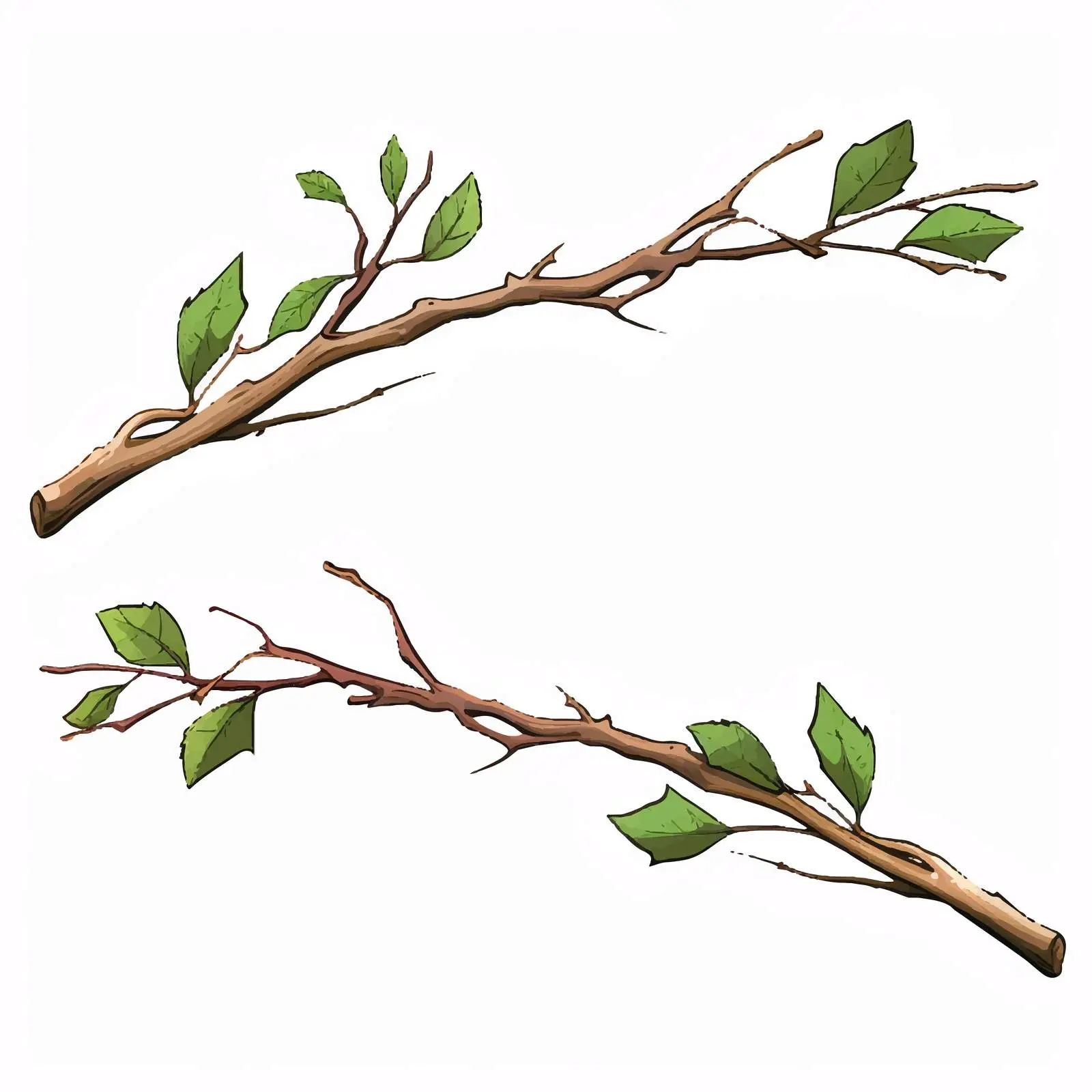 Close-Up Illustration of Two Cartoon Branches — free download from Dotvec