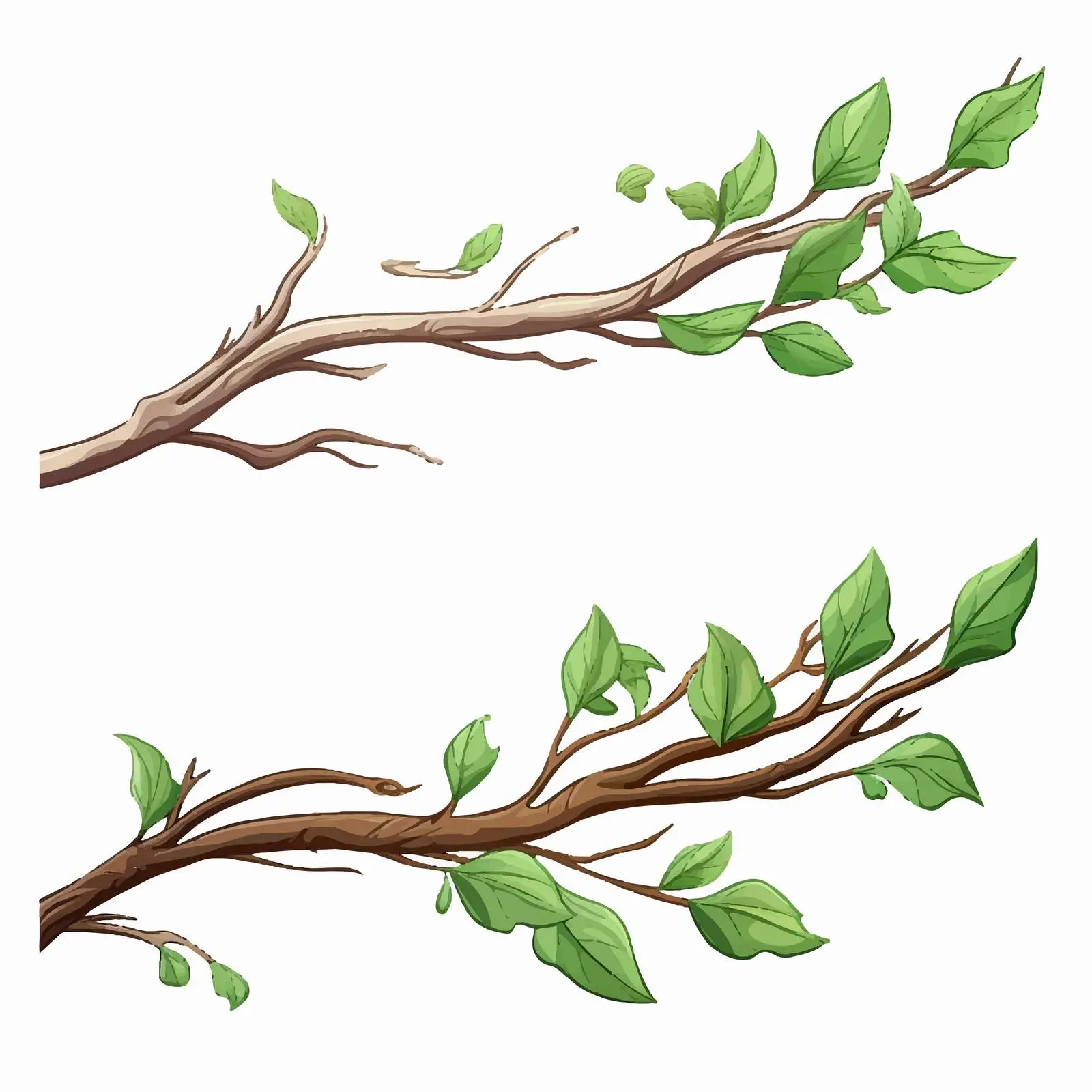 Close-Up Cartoon Branches Vector Illustration — free download from Dotvec