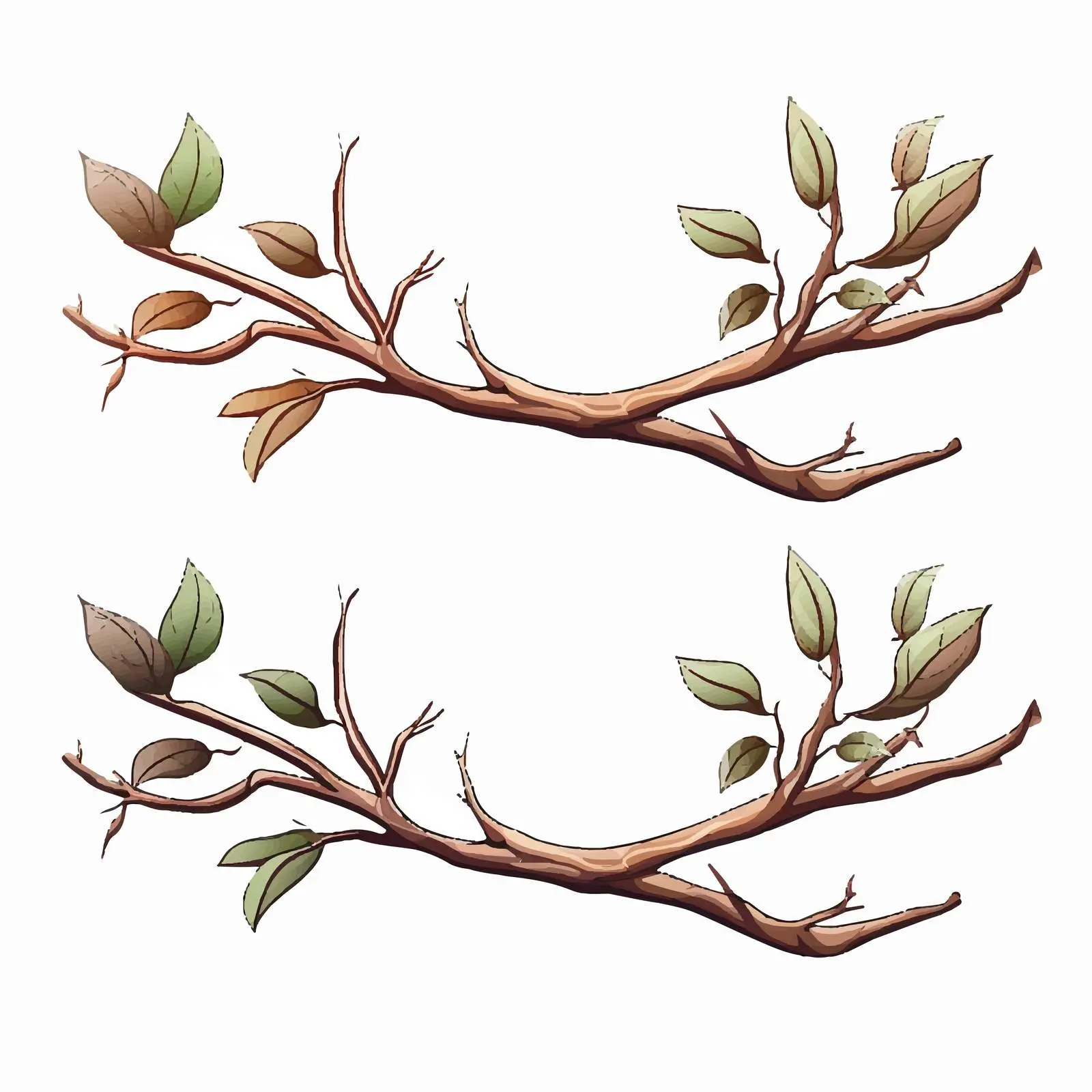 Close-Up Cartoon Vector of Two Branches – free textured vector image from Dotvec