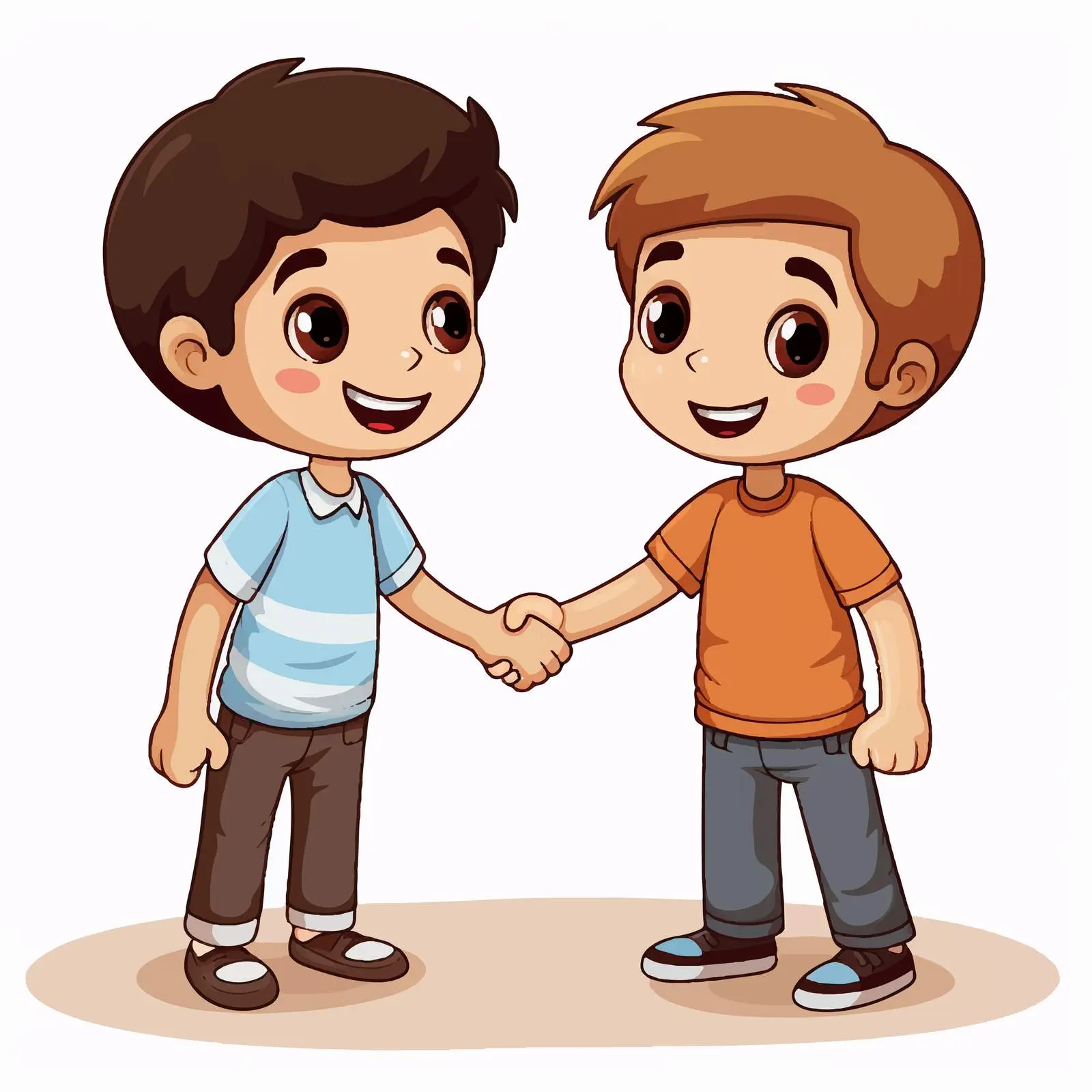 Kids Shaking Hands Vector Illustration — free download from Dotvec
