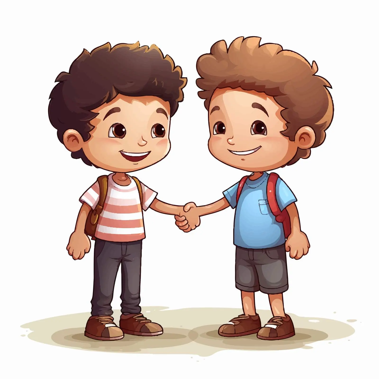 Two Kids Shaking Hands Illustration — free download from Dotvec