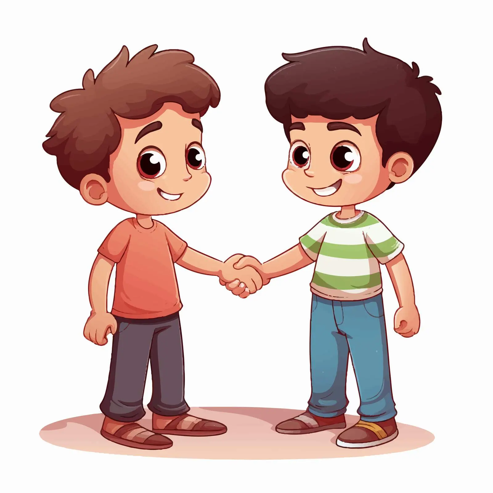 Kids Shaking Hands Illustration on White Background — free download from Dotvec