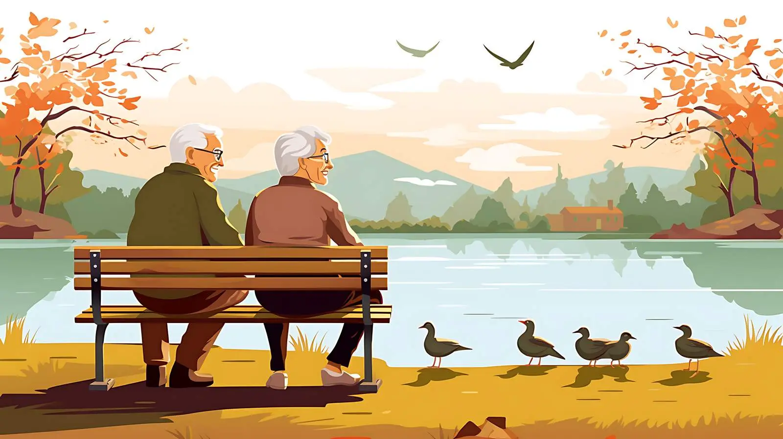 Elderly Couple Lakeside Relaxation — free download from Dotvec
