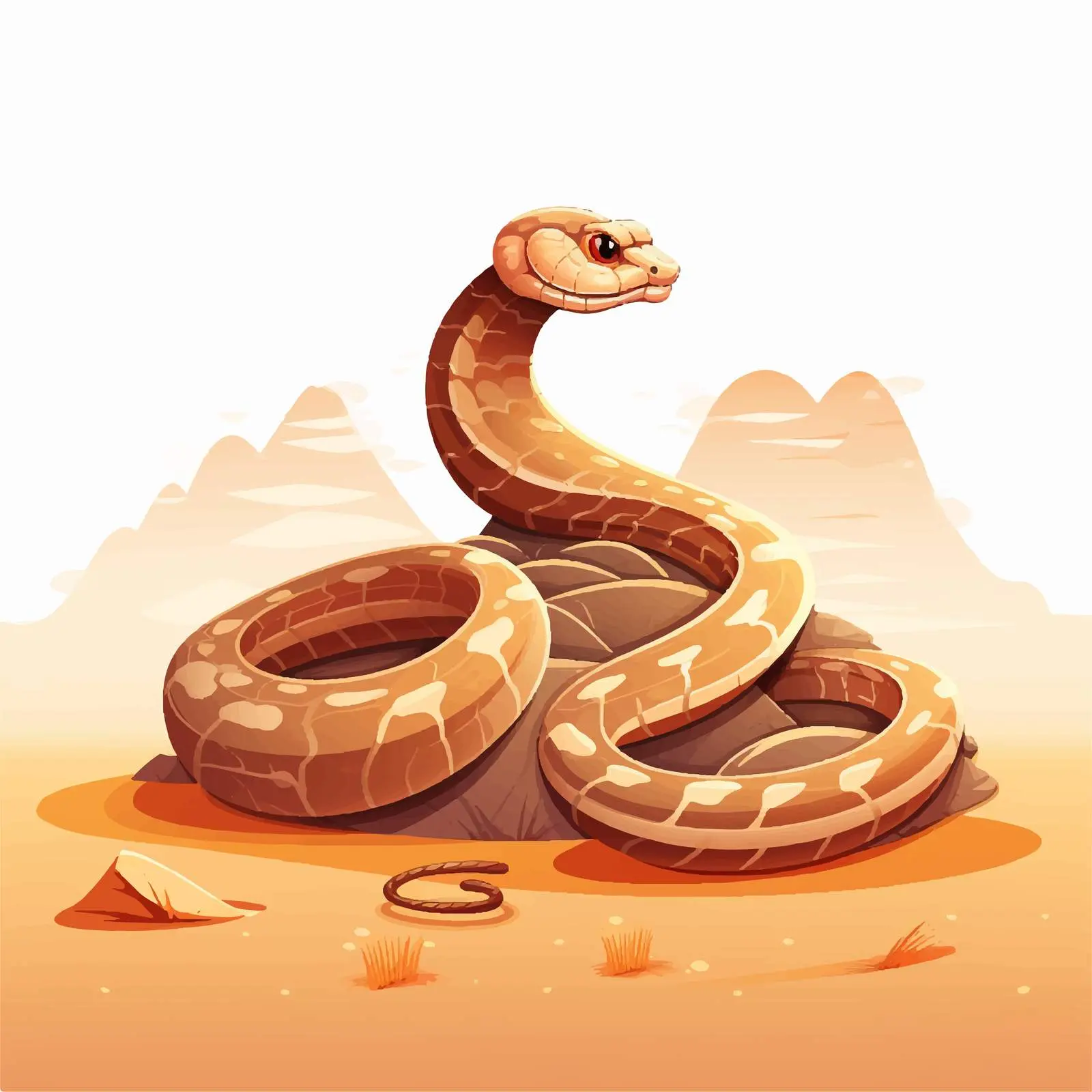 Two Snakes in the Desert Vector Illustration — free download from Dotvec