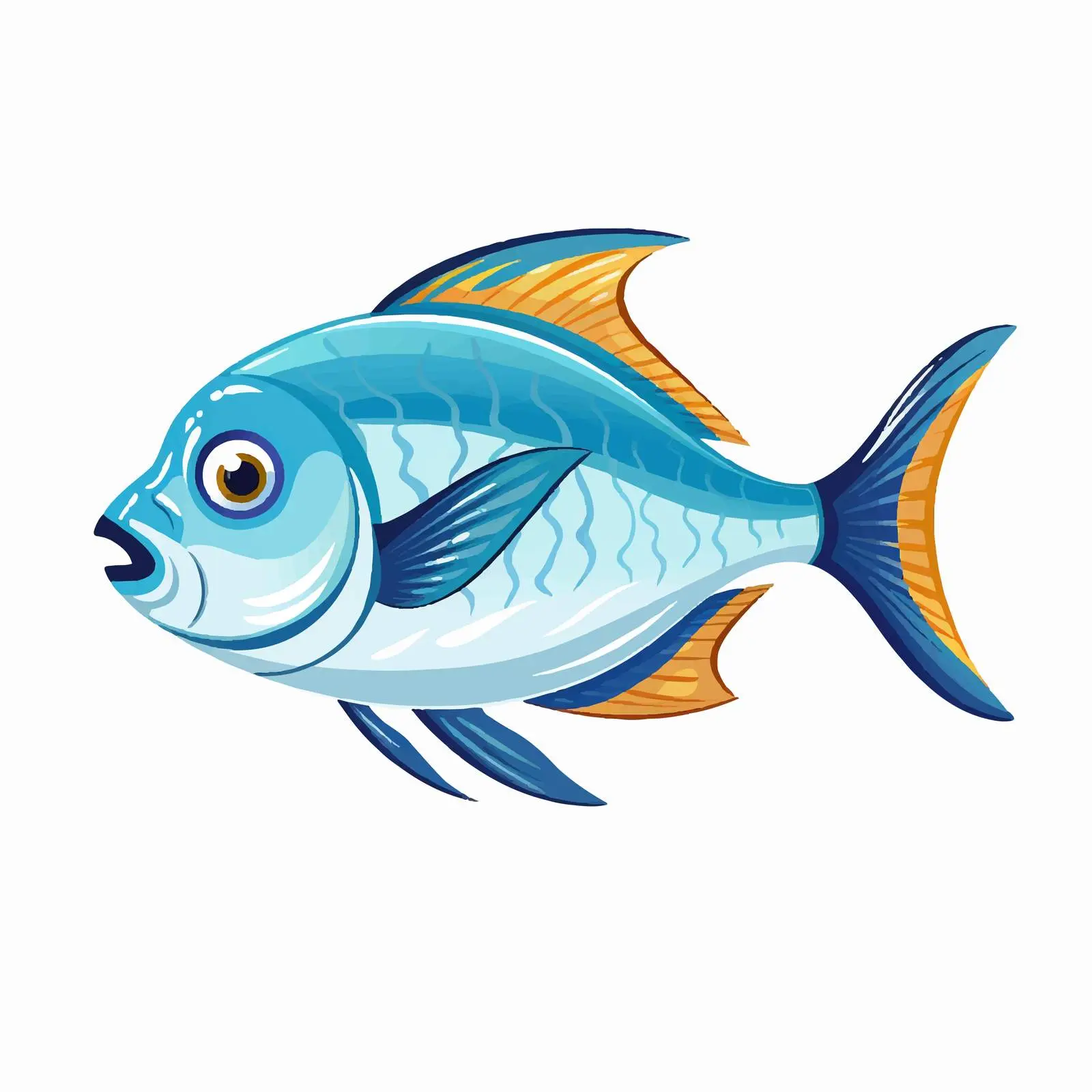 Cartoon Underwater Fish Vector Illustration — free download from Dotvec