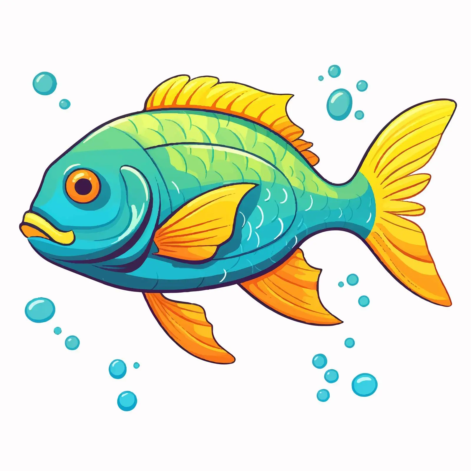 Cartoon Vector Illustration of Underwater Fish — free download from Dotvec