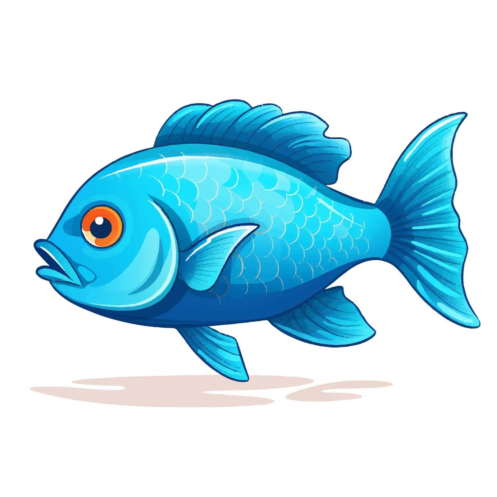 Colorful Cartoon Underwater Fish Illustration — free download from Dotvec