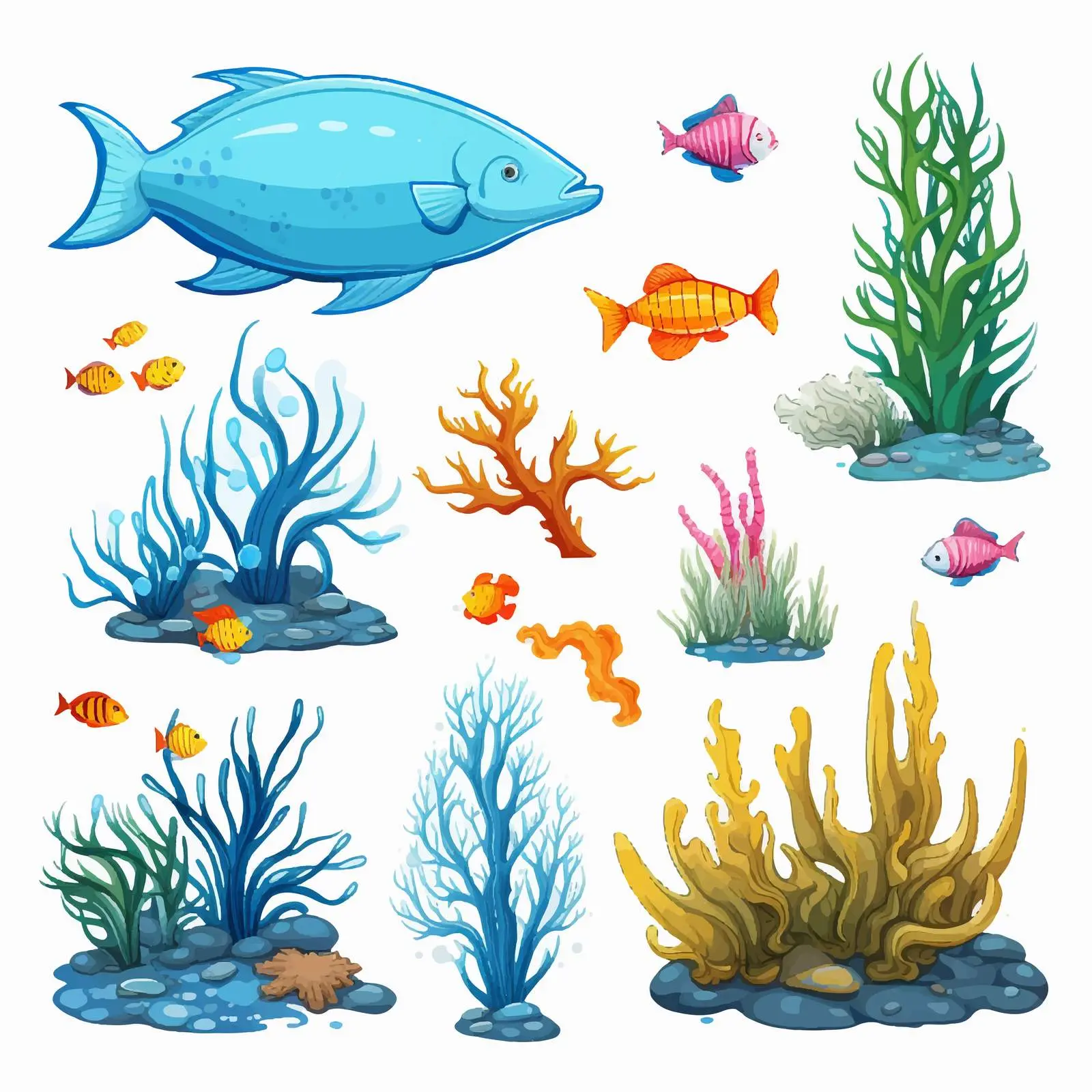 Vibrant Underwater Scene Vector Illustration — free download from Dotvec