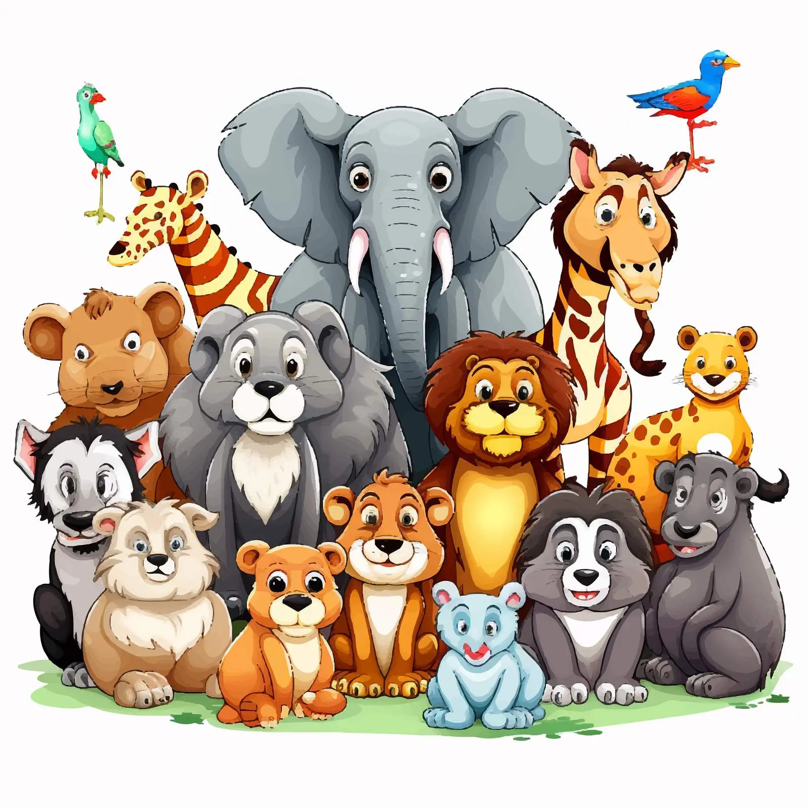 Various Animals Illustration on White Background — free download from Dotvec