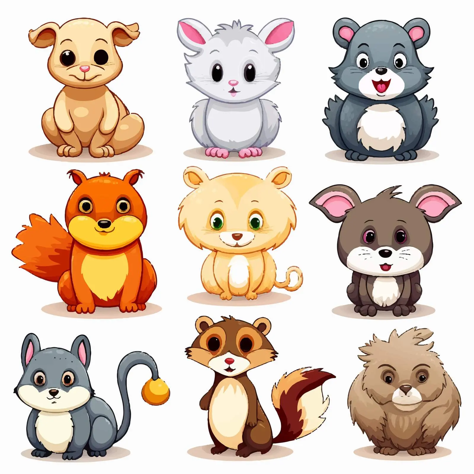 Various Animal Illustrations on White Background – free animal symbols image from Dotvec