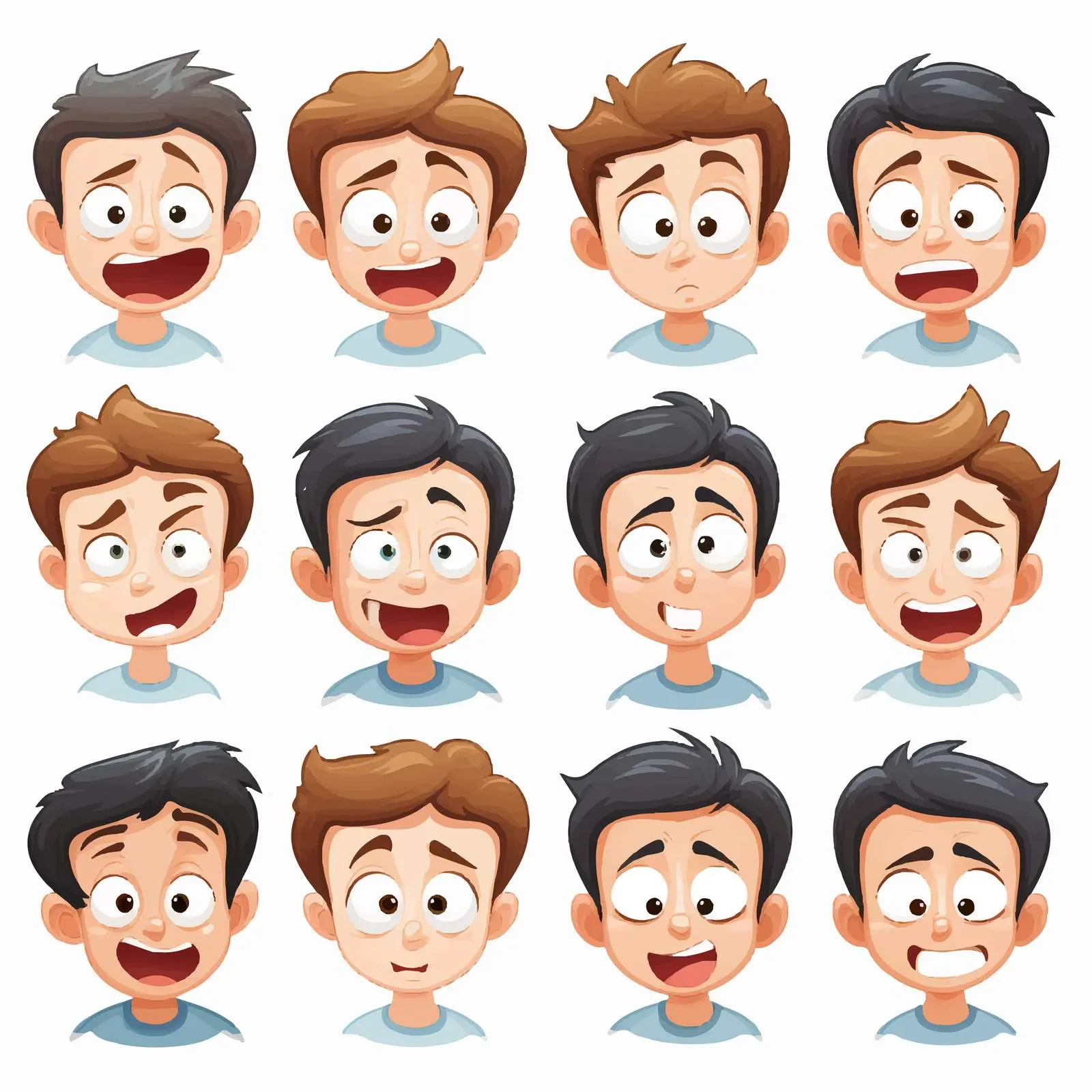 Various Facial Expressions on White Background — free download from Dotvec