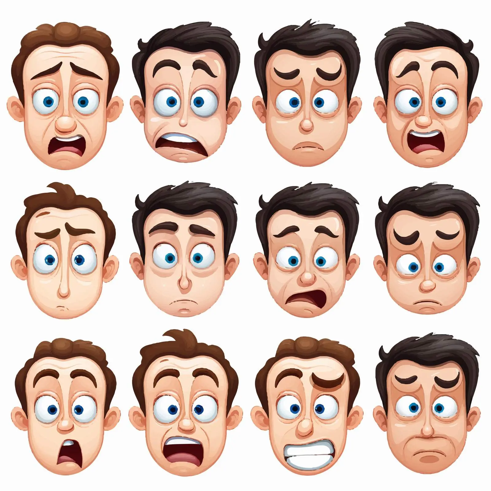 Various Face Expressions on White Background — free download from Dotvec