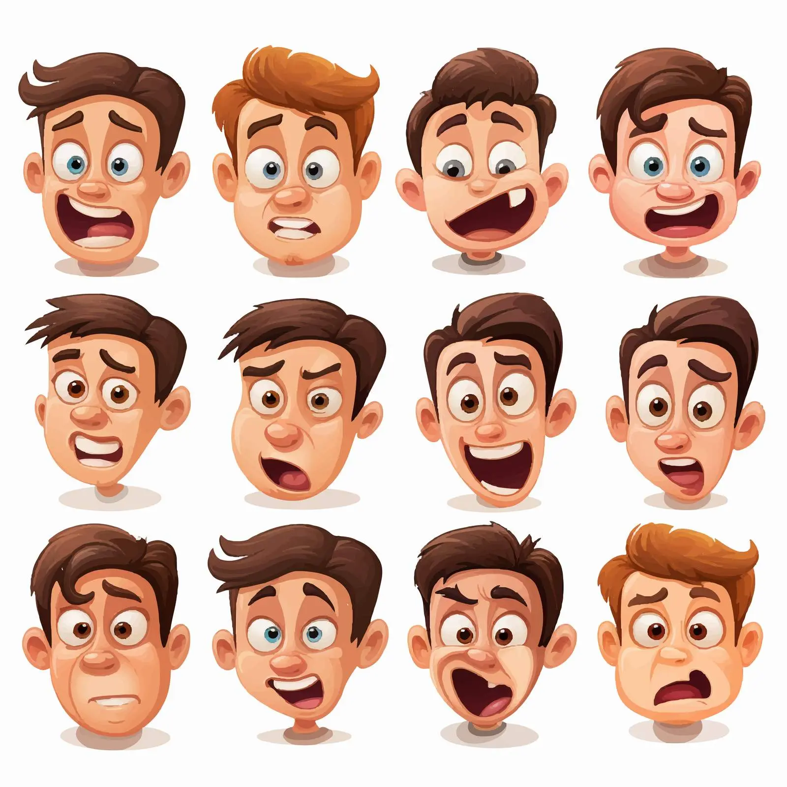 Various Face Expressions Vector Illustration — free download from Dotvec