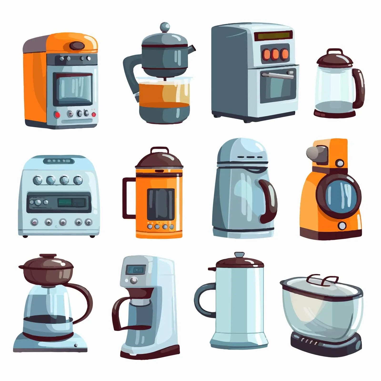 Various Kitchen Appliances Vector Illustration — free download from Dotvec