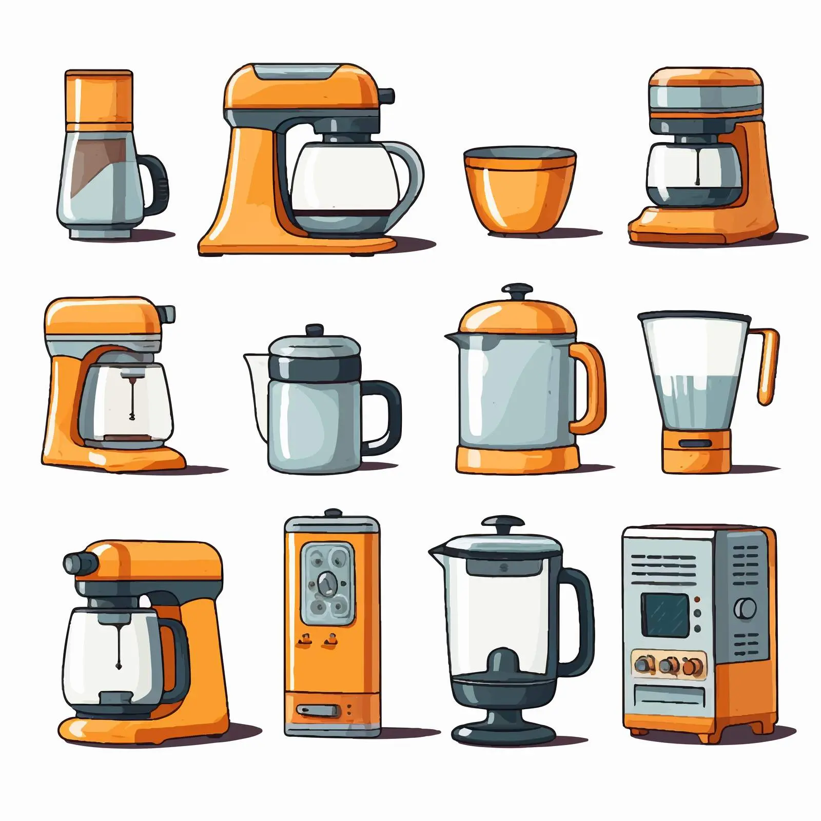 Diverse Kitchen Appliances Vector Illustration — free download from Dotvec