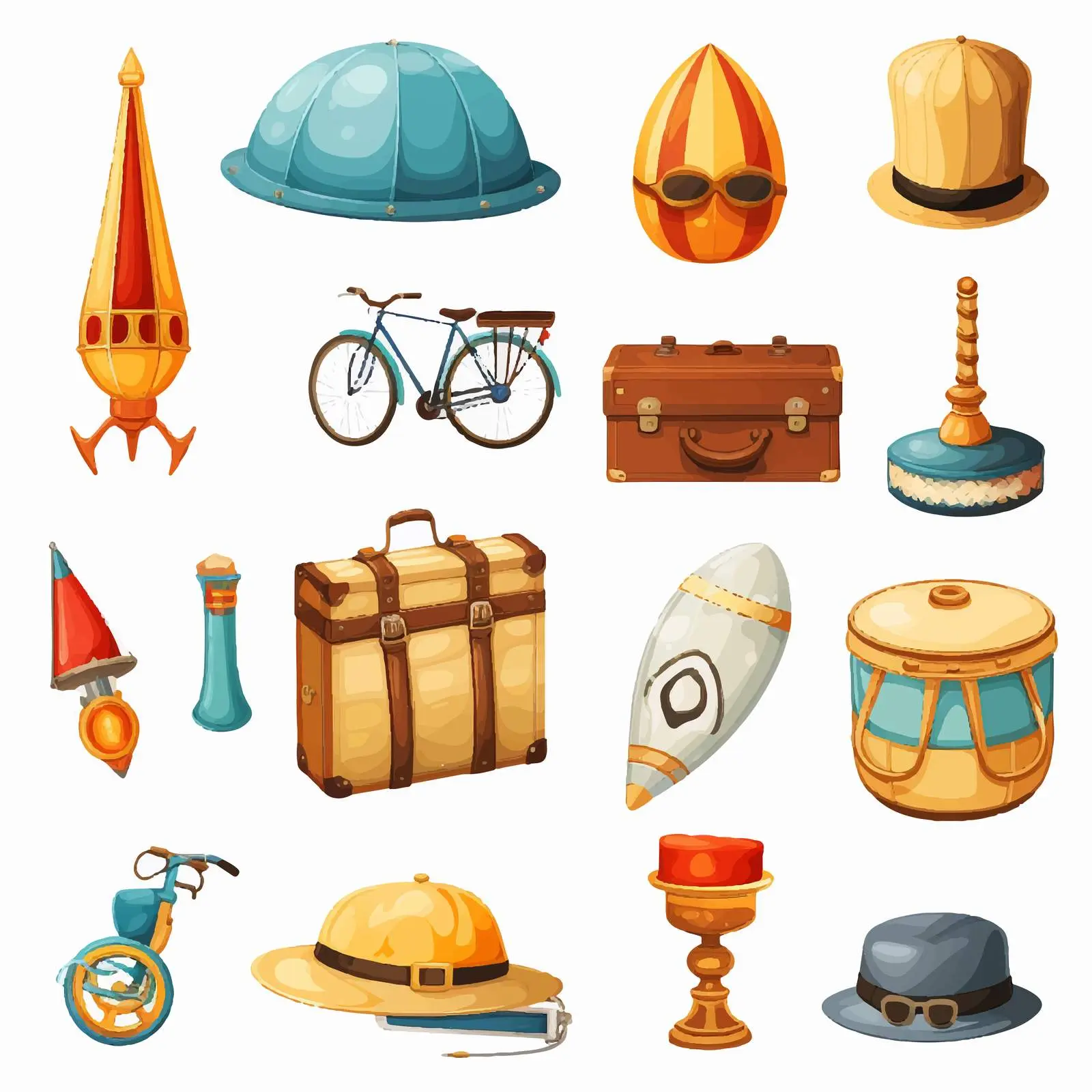 Various Objects Illustration on White Background — free download from Dotvec