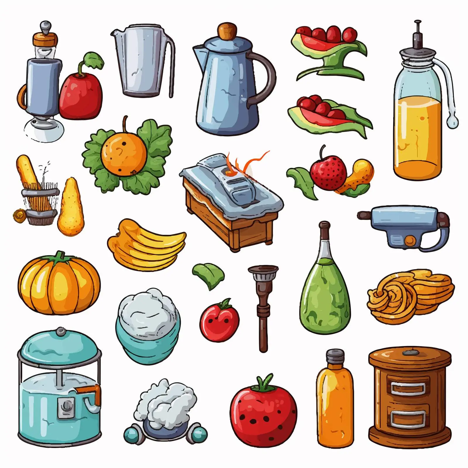 Various Objects Illustration on White Background — free download from Dotvec