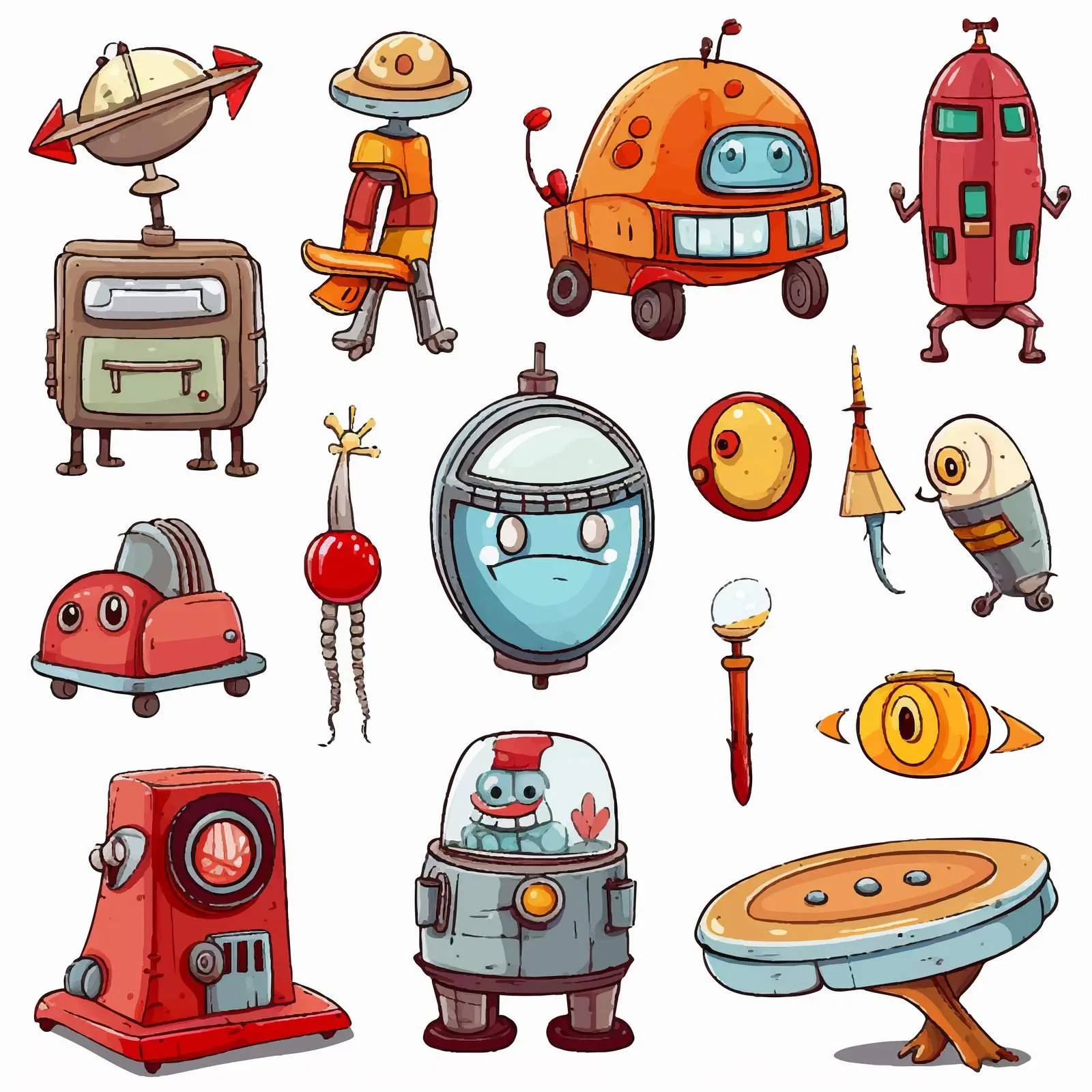 Various Objects Illustration on White Background — free download from Dotvec