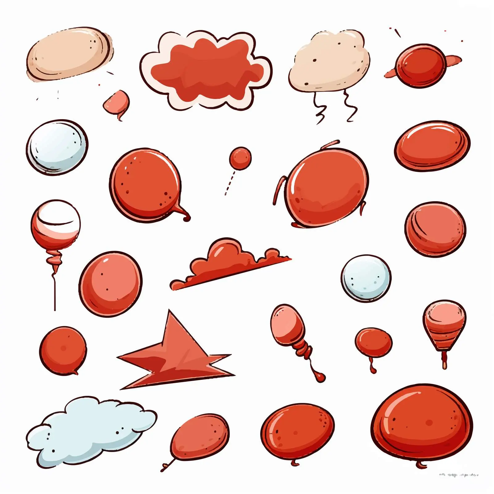 Various Callout Shapes on White Background – free speech bubbles image from Dotvec