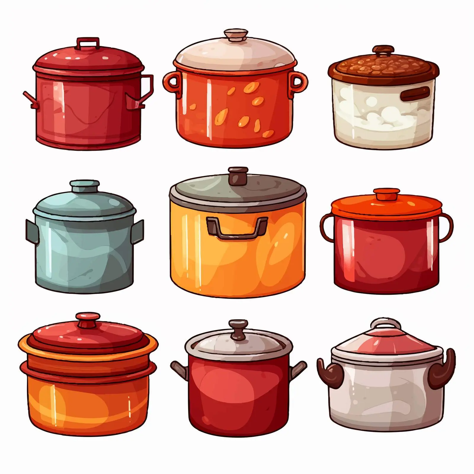 Various Tiffins Illustration on White Background — free download from Dotvec
