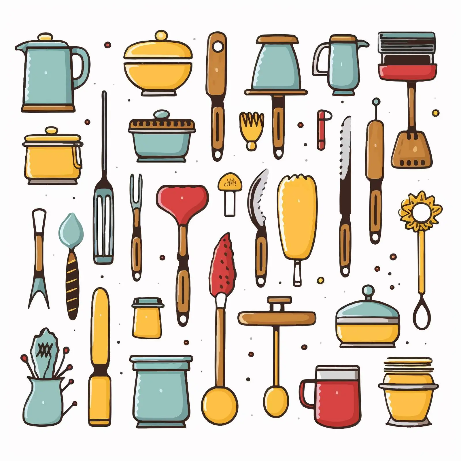 Collection of Kitchen Utensils Illustration — free download from Dotvec