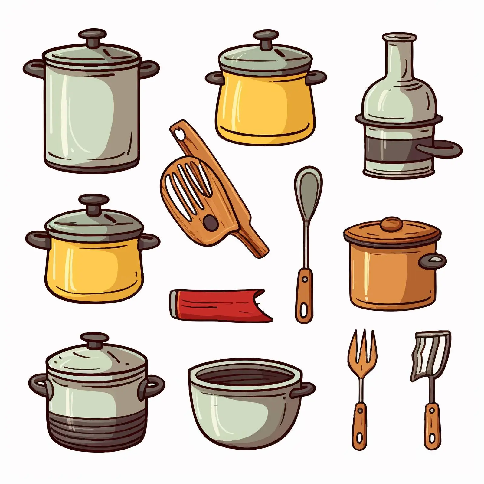 Various Kitchen Utensils Vector Illustration — free download from Dotvec