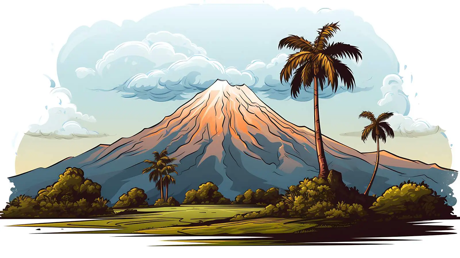 Volcano Landscape Illustration — free download from Dotvec