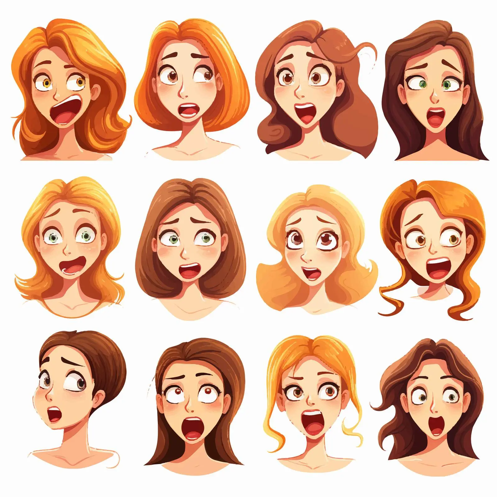 Diverse Women Faces and Expressions Vector Collection — free download from Dotvec