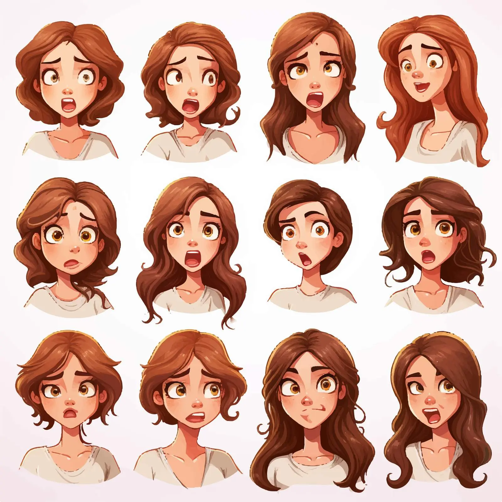 Diverse Woman Faces and Expressions Vector Art — free download from Dotvec