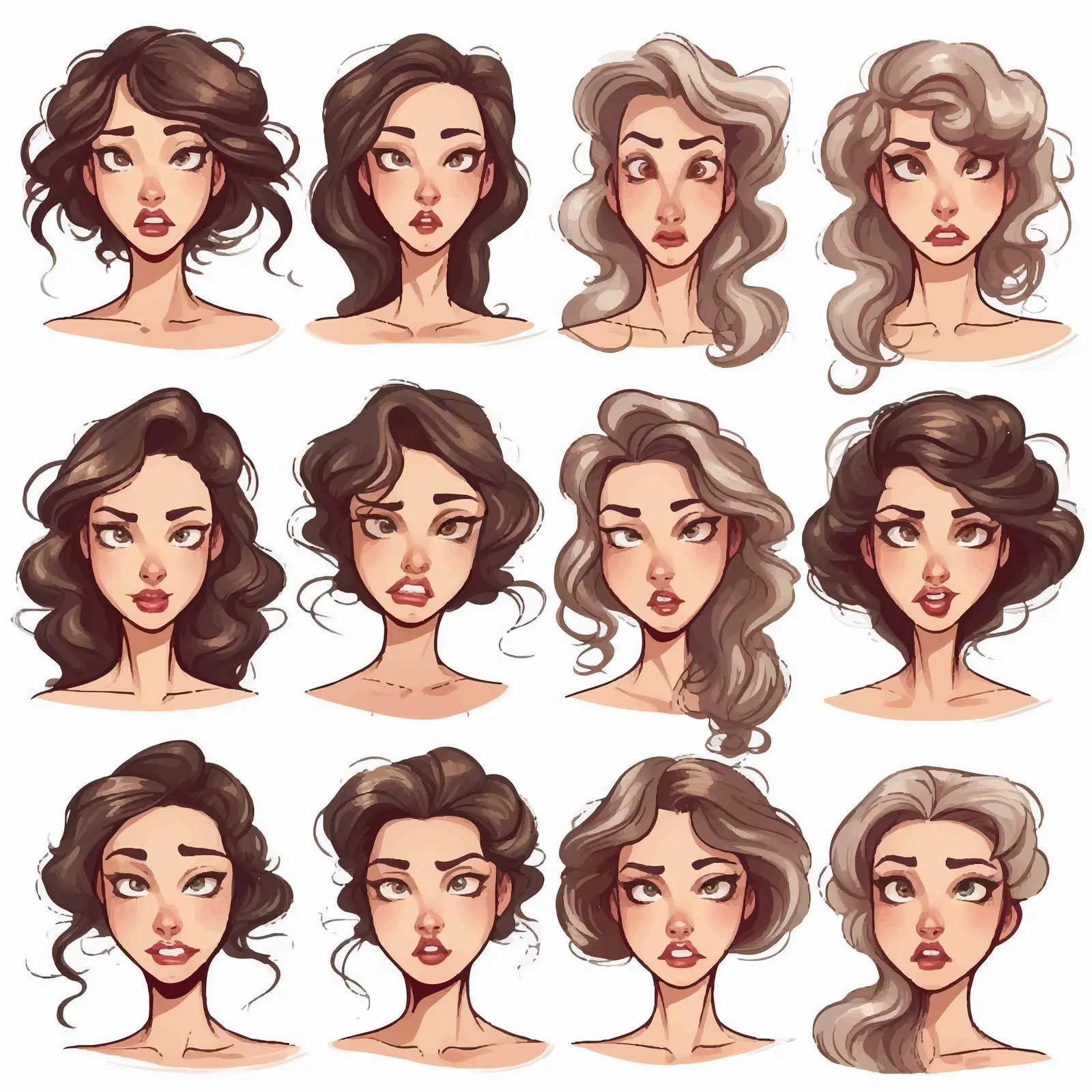 Diverse Women's Faces and Expressions Vector Art — free download from Dotvec