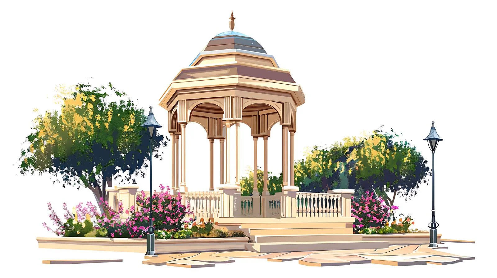 Isolated Pavilions Illustration — free download from Dotvec