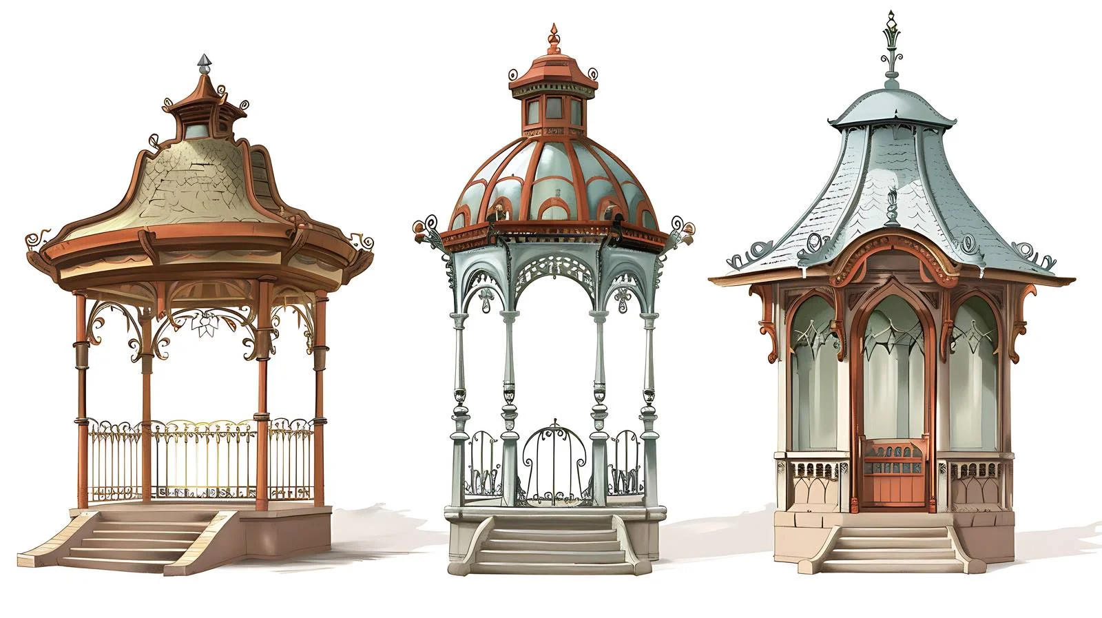 Isolated Pavilions Illustration — free download from Dotvec