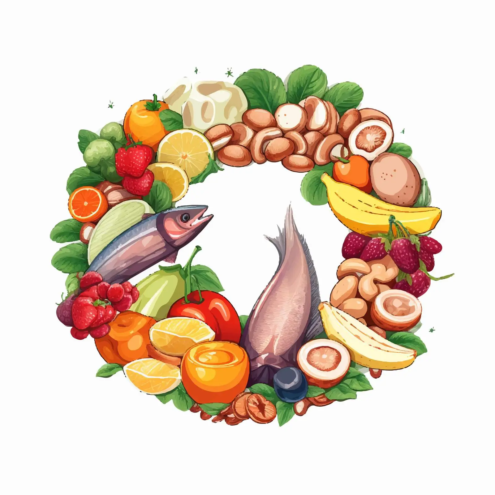 Vitamins and Their Food Sources Illustration — free download from Dotvec