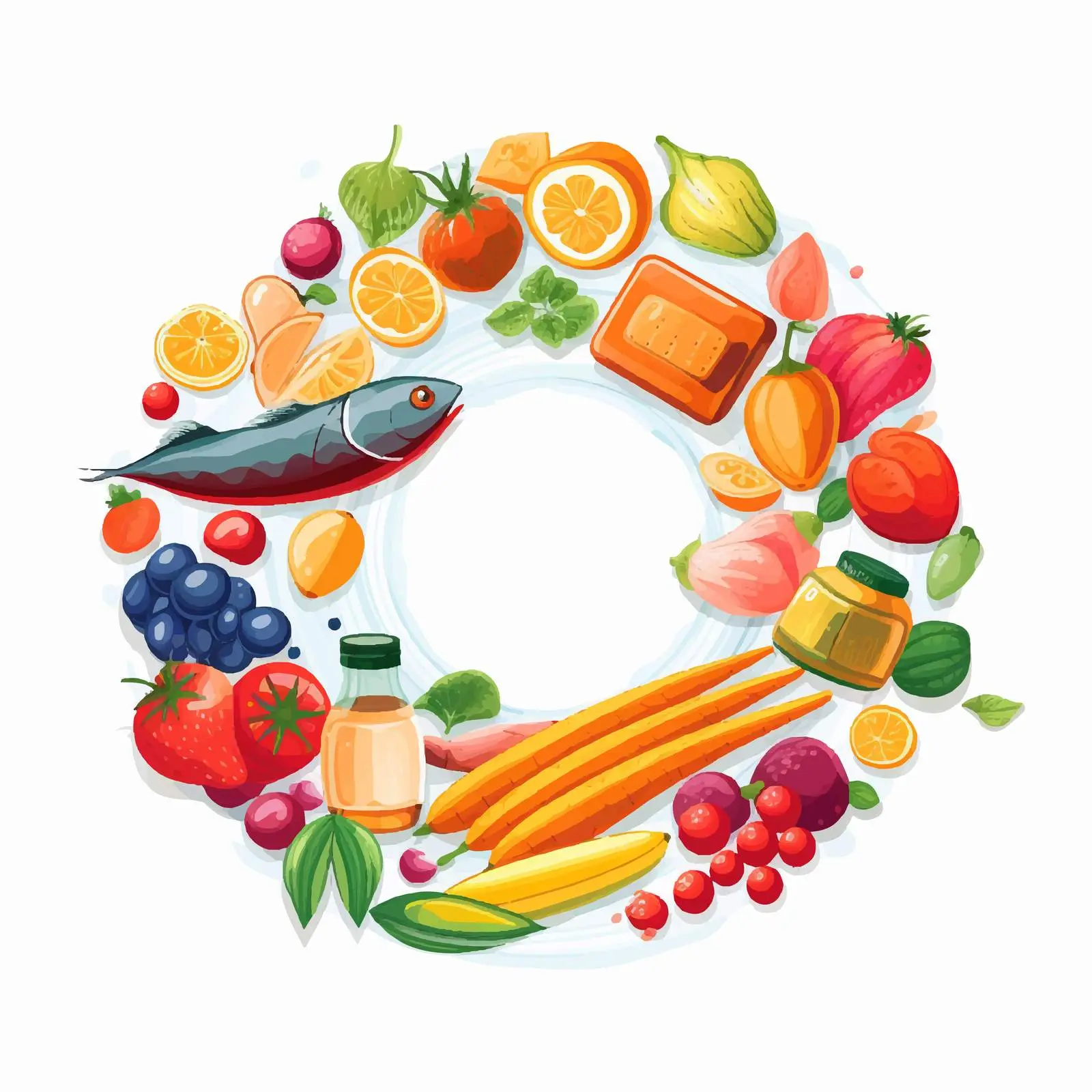 Vitamins and Their Food Sources Illustration — free download from Dotvec