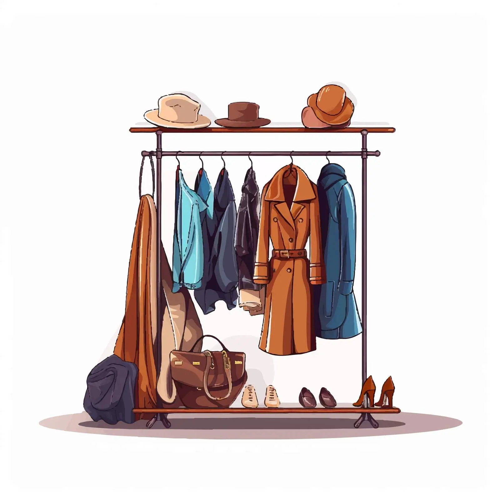 Stylish Coat Rack with Accessories and Storage — free download from Dotvec