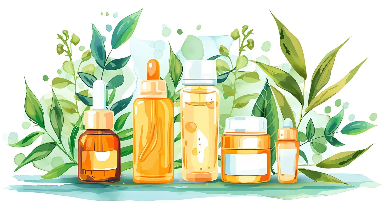 Skin Care Products Illustration on White Background — free download from Dotvec